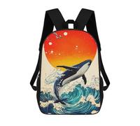 sinyumoney Stampa 3D Zaino Alla Moda Per Bambini Whale Ocean Waves Sunset Zaino Per Ragazzi Zaino Scolastico Per Ragazze Borse Per La Scuola Elementare Borsa Per Libri Per Adolescenti 17inch