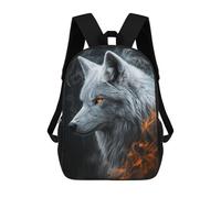 sinyumoney Stampa 3D Zaino Alla Moda Per Bambini White Wolf in Smoke Zaino Per Ragazzi Zaino Scolastico Per Ragazze Borse Per La Scuola Elementare Borsa Per Libri Per Adolescenti 17inch