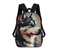 sinyumoney Stampato in 3D Abstract Siberian Husky Portrait Zaini Scolastici Per Bambini Alla Moda Zaini Casual Da Viaggio Per Bambini Zaini Da Giorno Di Grande Capacità Per Ragazzi E Ragazze 17inch
