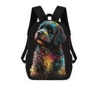 sinyumoney Stampato in 3D Colorful Abstract Dog Art Print Zaini Scolastici Per Bambini Alla Moda Zaini Casual Da Viaggio Per Bambini Zaini Da Giorno Di Grande Capacità Per Ragazzi E Ragazze 17inch