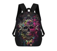 sinyumoney Stampato in 3D Colorful Skull Artwork-7 Zaini Scolastici Per Bambini Alla Moda Zaini Casual Da Viaggio Per Bambini Zaini Da Giorno Di Grande Capacità Per Ragazzi E Ragazze 17inch