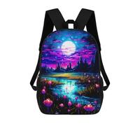sinyumoney Stampato in 3D Enchanted Night Pond -1 Zaini Scolastici Per Bambini Alla Moda Zaini Casual Da Viaggio Per Bambini Zaini Da Giorno Di Grande Capacità Per Ragazzi E Ragazze 17inch