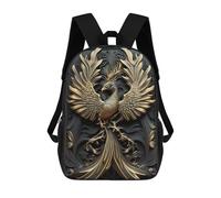 sinyumoney Stampato in 3D Golden Phoenix Artwork-7 Zaini Scolastici Per Bambini Alla Moda Zaini Casual Da Viaggio Per Bambini Zaini Da Giorno Di Grande Capacità Per Ragazzi E Ragazze 17inch