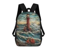 sinyumoney Stampato in 3D Lighthouse Paper Quilling Zaini Scolastici Per Bambini Alla Moda Zaini Casual Da Viaggio Per Bambini Zaini Da Giorno Di Grande Capacità Per Ragazzi E Ragazze 17inch