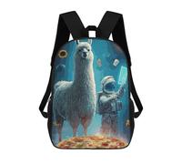 sinyumoney Stampato in 3D Llama Astronaut Pizza Space Zaini Scolastici Per Bambini Alla Moda Zaini Casual Da Viaggio Per Bambini Zaini Da Giorno Di Grande Capacità Per Ragazzi E Ragazze 17inch