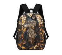 sinyumoney Stampato in 3D Stained Glass Wolf Zaini Scolastici Per Bambini Alla Moda Zaini Casual Da Viaggio Per Bambini Zaini Da Giorno Di Grande Capacità Per Ragazzi E Ragazze 17inch