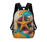 sinyumoney Starfish Pop Art Coastal Pop MarineZaino Scolastico Per Bambini, Zaini Stampati in 3D, Zaini Alla Moda Per La Scuola Elementare E Media Per Ragazzi. 17inch
