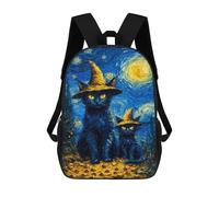 sinyumoney Starry Night Black Cats Witch Hat Zaino Scolastico Grande Resistente All'acqua Per Laptop Per Ragazze E Adolescenti 17inch