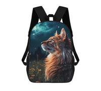 sinyumoney Starry Night Cat Dreamscape Zaino Scolastico Alla Moda Per Studenti, Adatto A Ragazzi E Ragazze, Ideale Per Viaggi All'aperto E Attività Ricreative. 17inch