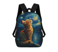 sinyumoney Starry Night Cat Zaino in Peluche A Forma Di Cartone Animato, Zaino 3D Per Bambini, Borsa Scolastica, Idea Regalo Di Compleanno Per Ragazzi E Ragazze 17inch