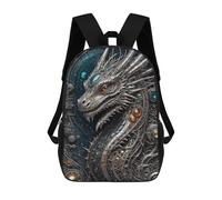 sinyumoney Starry Night Cityscape - Zaino scolastico per ragazze e ragazzi con tasca, zaino alla moda per bambini, Steampunk Galactic Dragon, 17"