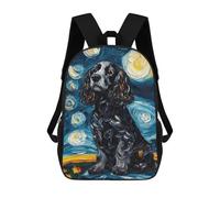 sinyumoney Starry Night Cocker Spaniel Art Print -4 Zaino Scolastico Alla Moda, Zaino Per Cancelleria, Impermeabile, Casual, Per Campeggio, Avventure All'aperto E Viaggi Quotidiani 17inch