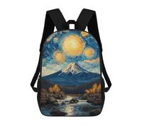 sinyumoney Starry Night Fuji Mount Zaino Scolastico Alla Moda Per Studenti, Adatto A Ragazzi E Ragazze, Ideale Per Viaggi All'aperto E Attività Ricreative. 17inch