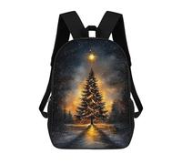 sinyumoney Starry Night Serenity Illuminated Christmas Tree Zaino Scolastico Per Bambini Da 17 Pollici, Zaino Casual Da Viaggio Per Ragazzi E Ragazze, Zaino Da Giorno Di Grande Capacità 17inch
