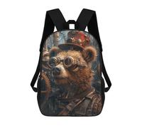 sinyumoney Steampunk Bear Animal Zaini Per Bambini, Zaini Scolastici Personalizzati 3D Per Ragazzi E Ragazze, Zaini Scolastici Grandi, Zaini Casual Da Giorno 17inch