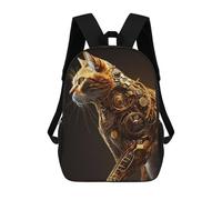 sinyumoney Steampunk Cat Artwork Zaino Per Bambini Zaino Divertente E Alla Moda Borsa Per Libri Per Ragazzi E Adolescenti Borse Scolastiche Stampate in 3D Per Ragazzi 17inch