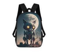 sinyumoney Steampunk Cat Moon Night Zaino Per Bambini Zaino Divertente E Alla Moda Borsa Per Libri Per Ragazzi E Adolescenti Borse Scolastiche Stampate in 3D Per Ragazzi 17inch