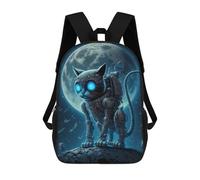 sinyumoney Steampunk Cat Moon Zaino, Zaino Per Bambini, Borsa Scolastica Per Studenti, Zaino Per Libri, Borsa Scolastica Stampata in 3D Per Ragazzi E Ragazze 17inch