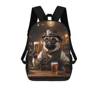 sinyumoney Steampunk Craft Beer Pug Zaino Scolastico Zaino Per Bambini Borsa Scolastica Di Grande Capacità Zaino Per Bambini Per La Scuola Zaino 3D Borsa Per Libri Regali Per Bambini 17inch