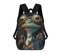 sinyumoney Steampunk Frog Zaino Per Bambini Zaino Scolastico Borsa Scolastica Borsa Scolastica Alla Moda Stampata in 3D Per Ragazzi Studenti Delle Scuole Elementari E Medie 17inch
