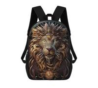 sinyumoney Steampunk Lion Portrait-1 Zaino Scolastico Per Bambini Alla Moda Casual Zaini Per Bambini Stampati in 3D Borse Scolastiche Per Ragazzi Zaino Grande 17inch