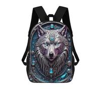 sinyumoney Steampunk Metal White Wolf Zaini Casual Per Bambini, Borse Scolastiche Per Ragazzi E Ragazze, Zaini Per Libri, Zaini 17inch