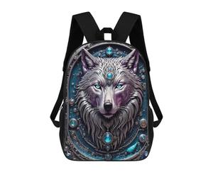 sinyumoney Steampunk Metal White Wolf Zaini Casual Per Bambini, Borse Scolastiche Per Ragazzi E Ragazze, Zaini Per Libri, Zaini 17inch