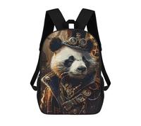 sinyumoney Steampunk Panda Animal Zaini Casual Per Bambini, Borse Scolastiche Per Ragazzi E Ragazze, Zaini Per Libri, Zaini 17inch