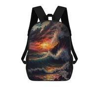 sinyumoney Stormly Ocean V1 Zaino Scolastico Stampato in 3D Zaini Casual Per Bambini Borsa Scolastica Stampata in 3D Per Ragazzi Delle Elementari E Delle Medie 17inch