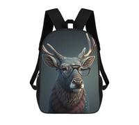sinyumoney Stylish Deer with Glasses Zaini Per Bambini Zaino Scolastico Borsa Scolastica Stampata in 3D Borsa Scolastica Per Ragazzi Studenti Delle Scuole Elementari E Medie 17inch