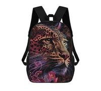 sinyumoney Summer Sunset Zaino 3D per bambini e ragazze, borsa da scuola, zaino per bambini piccoli, zaino casual, borsa per libri alla moda, Colorful Cheetah Animal, 17"
