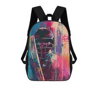 sinyumoney Summer Sunset Zaino 3D per bambini e ragazze, borsa da scuola, zaino per bambini piccoli, zaino casual, borsa per libri alla moda, Urban Cricketer, 17"