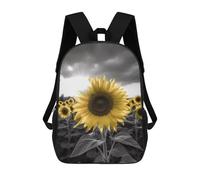 sinyumoney Sunflower Field Greyscale Zaino Scolastico Per Bambini, Zaino Casual Da Viaggio Per Ragazzi E Ragazze, Zaino Da Giorno Di Grande Capacità 17inch