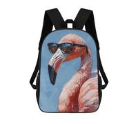 sinyumoney Sunglasses Pink Flamingo Zaino Scolastico Alla Moda Per Studenti, Adatto A Ragazzi E Ragazze, Ideale Per Viaggi All'aperto E Attività Ricreative. 17inch