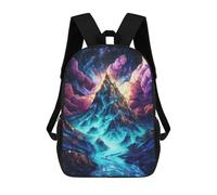 sinyumoney Sunset Blaze Zaino scolastico per ragazze e ragazzi, grande zaino leggero per bambini e studenti, Cosmic Mountain Peak, 17"
