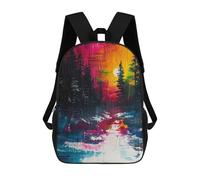 sinyumoney Sunset Forest Painting Stampa Zaino Per Bambini, Borsa Scolastica Per Adulti E Bambini, Zaino Da Viaggio Per Tutti I Giorni 17inch