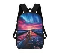 sinyumoney Sunset Northern Lights Zaini Casual Per Bambini, Borse Scolastiche Per Ragazzi E Ragazze, Zaini Per Libri, Zaini 17inch