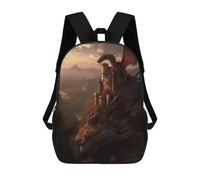 sinyumoney Sunset over Dragons Keep Zaino Per Bambini, Borsa Scolastica Di Grande Capacità, Zaino Per Studenti, Zaino Per Ragazzi, Ragazze, Adulti, Adolescenti 17inch