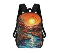 sinyumoney Sunset over The River Stampa Zaino Per Bambini, Borsa Scolastica Per Adulti E Bambini, Zaino Da Viaggio Per Tutti I Giorni 17inch