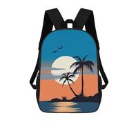sinyumoney Sunset Palm Reflections Zaini Stampati in 3D Per Bambini, Zaini Scolastici, Borse Scolastiche, Zaini Alla Moda Per Ragazzi, Studenti Delle Scuole Elementari E Medie 17inch