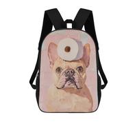 sinyumoney Swan with Toilet Paper Hat Zaini scolastici per bambini, borsa scolastica stampata 3D per ragazzi, studenti elementari e college, French Bulldog With Toilet Paper, 17"