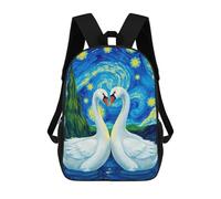 sinyumoney Swans Under Starry Night Zaini Stampati in 3D, Borsa Scolastica Casual Per Bambini, Borsa Scolastica Alla Moda Per Ragazzi, Studenti Delle Scuole Medie 17inch
