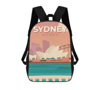 sinyumoney Sydney Australia Zaini Per Bambini Zaino Scolastico Borsa Scolastica Stampata in 3D Borsa Scolastica Per Ragazzi Studenti Delle Scuole Elementari E Medie 17inch