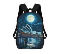sinyumoney Sydney Opera House Night Zaino Scolastico Stampato in 3D Zaino Scolastico Per Bambini Zaini Scolastici Zaini Da Viaggio Borsa Casual Alla Moda Per Bambini Studenti Scolastici 17inch