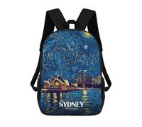 sinyumoney Sydney Opera House Starry Night Zaino Scolastico Per Ragazze E Ragazzi, Zaini Di Grande Capacità, Zaini Leggeri Per Bambini E Studenti 17inch