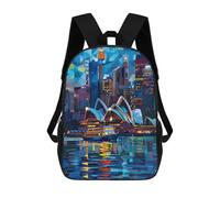 sinyumoney Sydney Skyline Night Zaino Scolastico Zaino Per Bambini Borsa Scolastica Di Grande Capacità Zaino Per Bambini Per La Scuola Zaino 3D Borsa Per Libri Regali Per Bambini 17inch