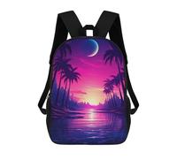 sinyumoney Synthwave Sunset Sway Zaino Scolastico Per Bambini Stampato in 3D, Zaini Da Viaggio Ad Alta Capacità, Borse Per Libri, Zaini Scolastici Per Bambini 17inch