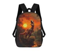 sinyumoney T-Rex Sunset Zaino Scolastico Per Bambini, Stampato in 3D, Borsa Scolastica Alla Moda, Borsa Scolastica Casual Per Ragazzi, Studenti Delle Scuole Elementari E Medie 17inch