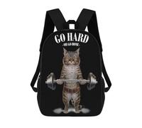 sinyumoney Tabby Cat Weightlifting Zaini Stampati in 3D, Borsa Scolastica Casual Per Bambini, Borsa Scolastica Alla Moda Per Ragazzi, Studenti Delle Scuole Medie 17inch