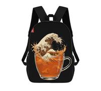 sinyumoney Tea Cup The Great Wave Zaino Scolastico, Zaino Per Libri, Zaini Per Bambini Stampati in 3D, Zaini Per Bambini, Zaini Scolastici Per Bambini, Zaini Da Viaggio 17inch